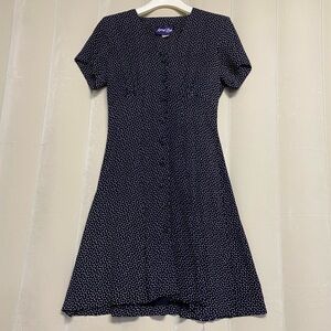 Vintage April Rain Women’s Dress Size 6 Button Front Midi 1980s 1990s Feminine